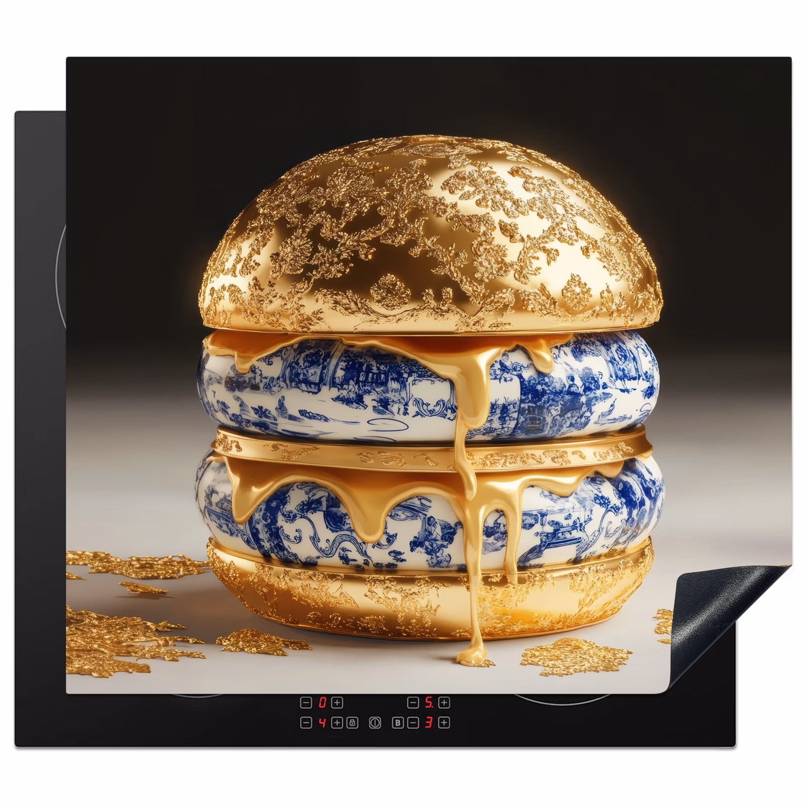 Protezione piano induzione - Blu Delft - Oro - Cittadino — 1