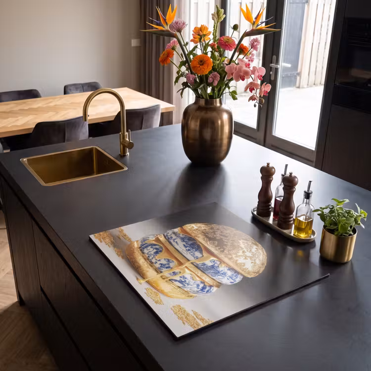 Protezione piano induzione - Blu Delft - Oro - Cittadino — 2