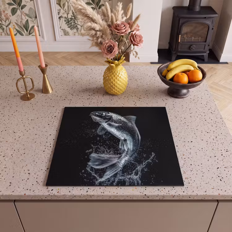 Protezione piano induzione - Pesce - Koi - Nero - Acqua — 3