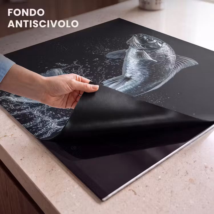 Protezione piano induzione - Pesce - Koi - Nero - Acqua — 6