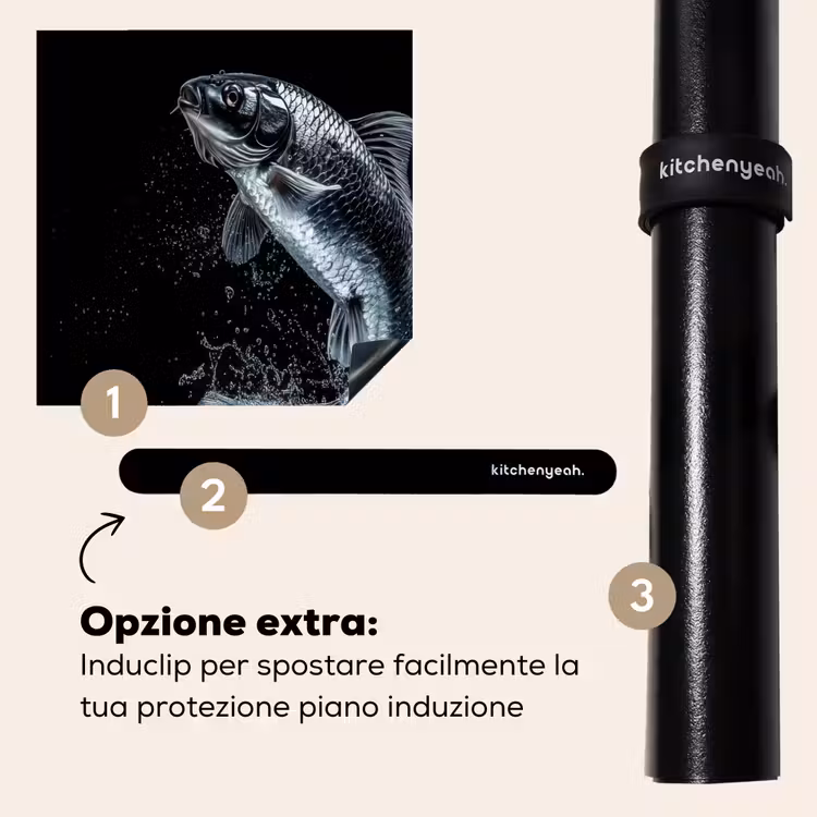 Protezione piano induzione - Pesce - Koi - Nero - Acqua — 8