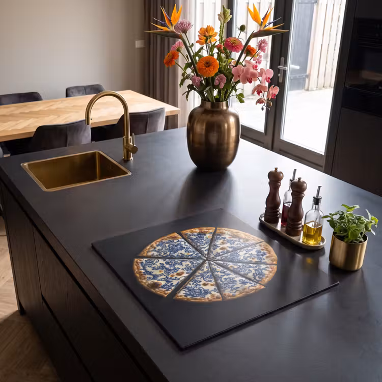 Protezione piano induzione - Pizza - Cibo - Blu Delft — 2