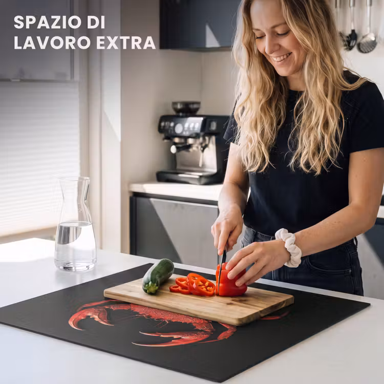 Protezione piano induzione - Granchio - Rosso - Pesce - Crostacei — 5