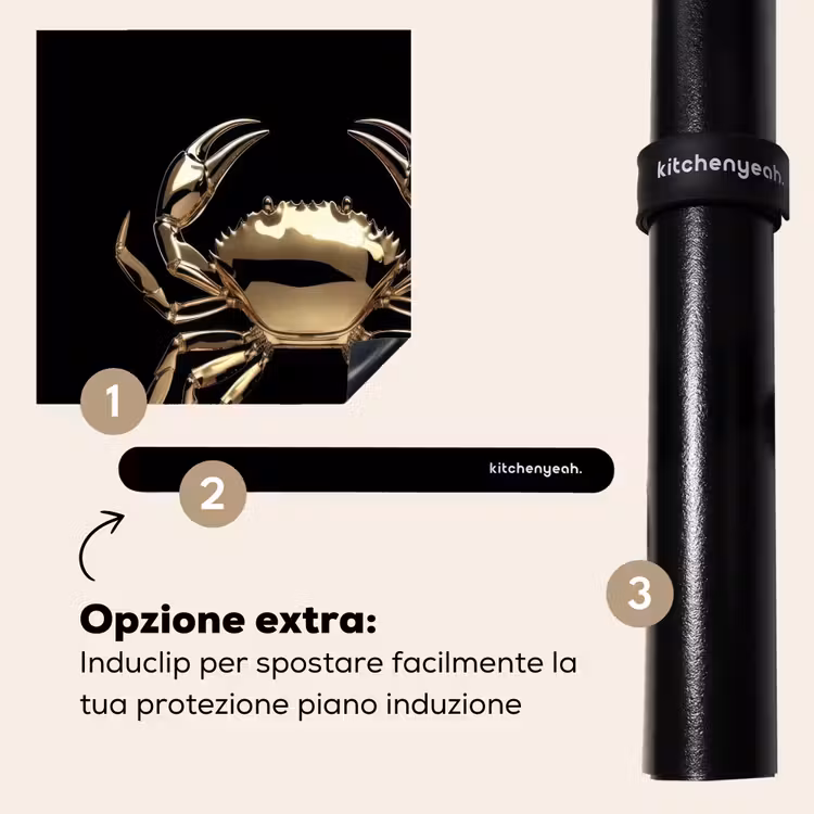 Protezione piano induzione - Oro - Granchio - Animali - Nero — 8