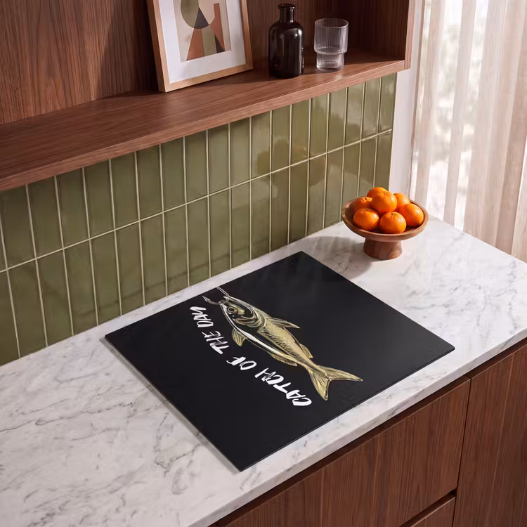 Protezione piano induzione - Pesce - Nero - Oro - Testo — 4