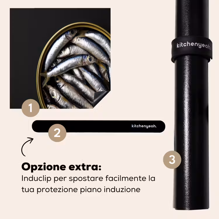 Protezione piano induzione - Sardine - Pesce - Rotondo - Nero — 8