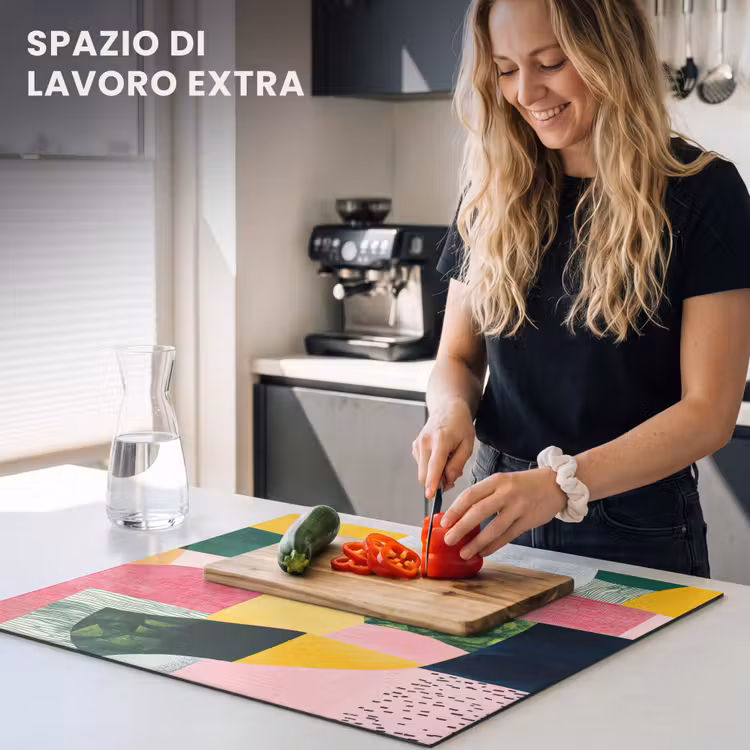 Protezione piano induzione - Astratto - Rosa - Forme - Giallo — 5