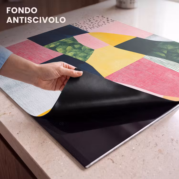 Protezione piano induzione - Astratto - Rosa - Forme - Giallo — 6
