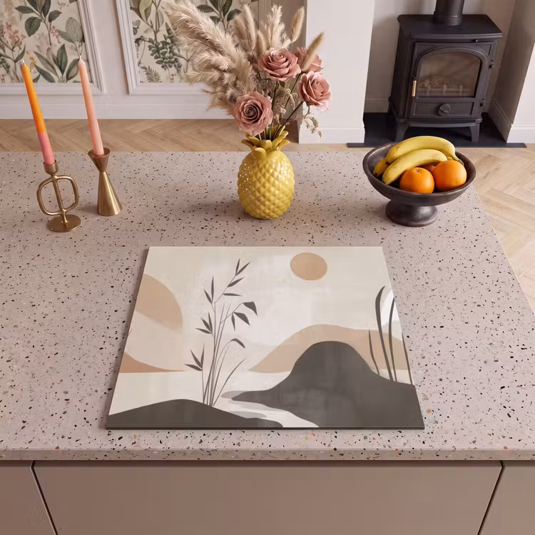 Protezione piano induzione - Japandi - Paesaggio - Beige — 3