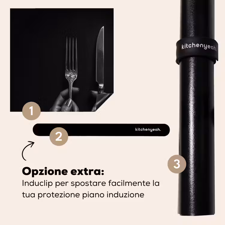 Protezione piano induzione - Posate - Nero - Bianco — 8
