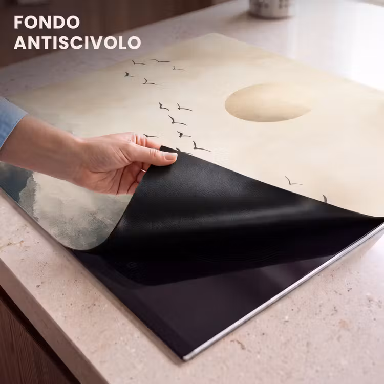 Protezione piano induzione - Paesaggio - Japandi - Uccello — 6