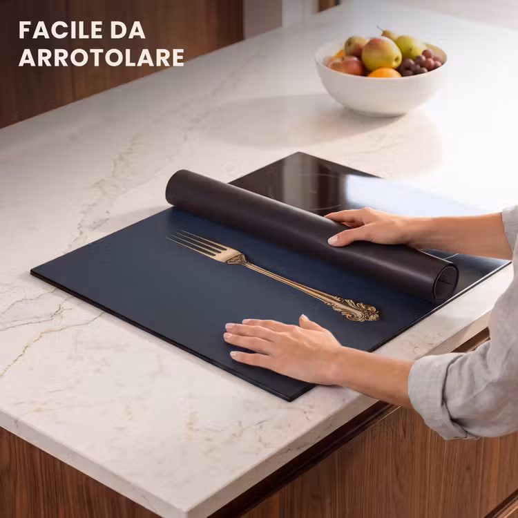 Protezione piano induzione - Posate - Blu scuro - Oro — 7