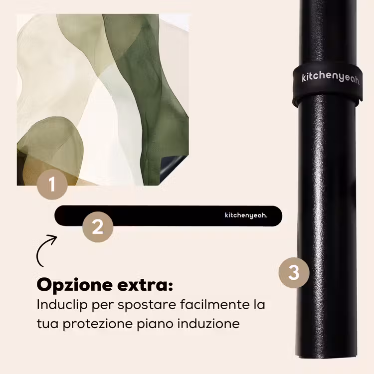 Protezione piano induzione - Japandi - Astratto - Verde — 8