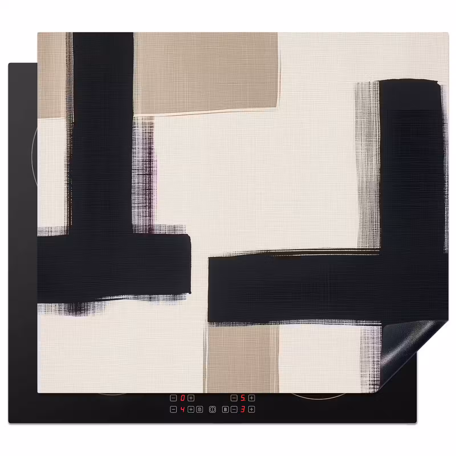 Protezione piano induzione - Nero - Astratto - Giapponese — 1