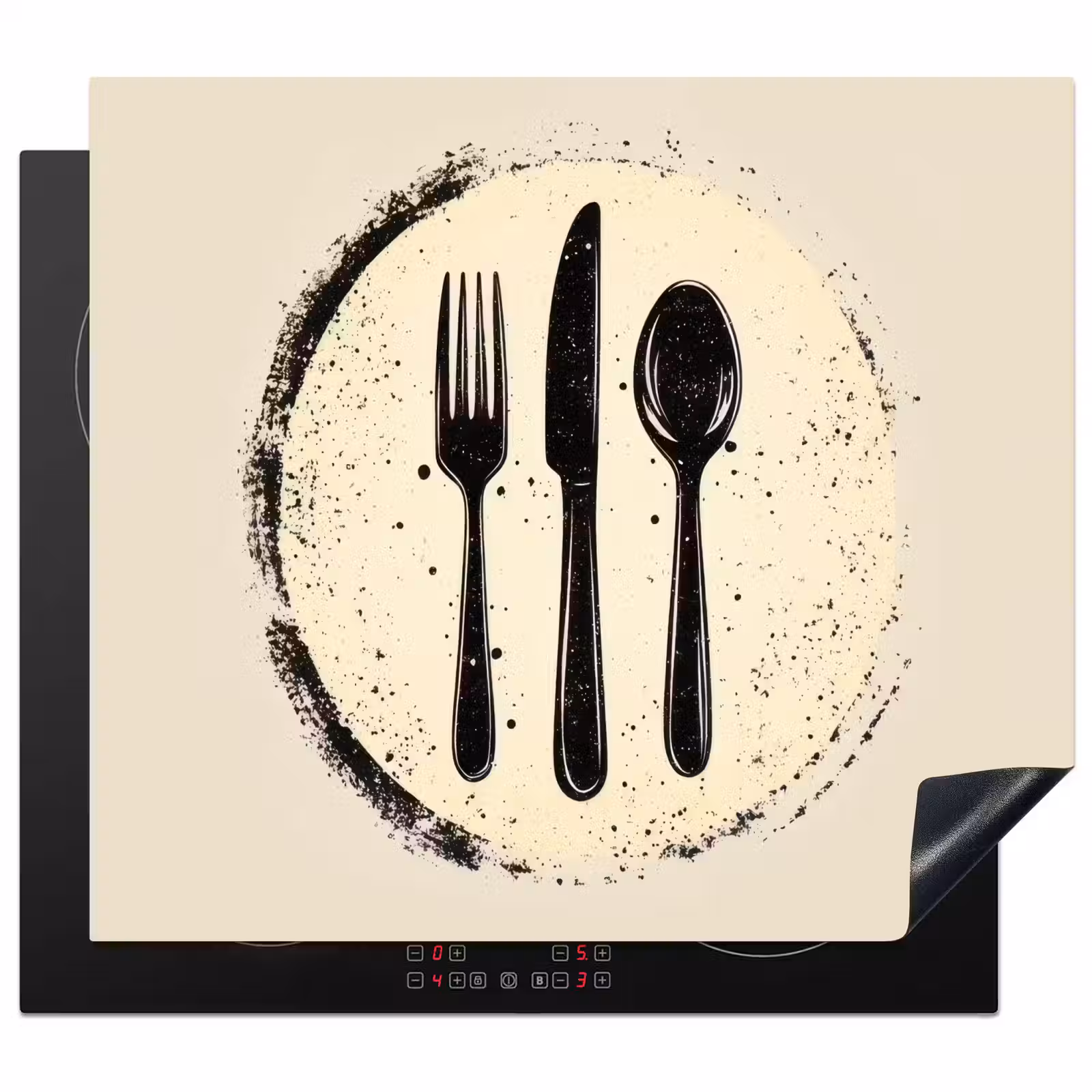 Protezione piano induzione - Nero - Posate - Rotonde — 1