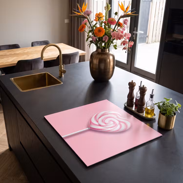Protezione piano induzione - Caramella - Lecca-lecca - Cuore - Rosa — 2