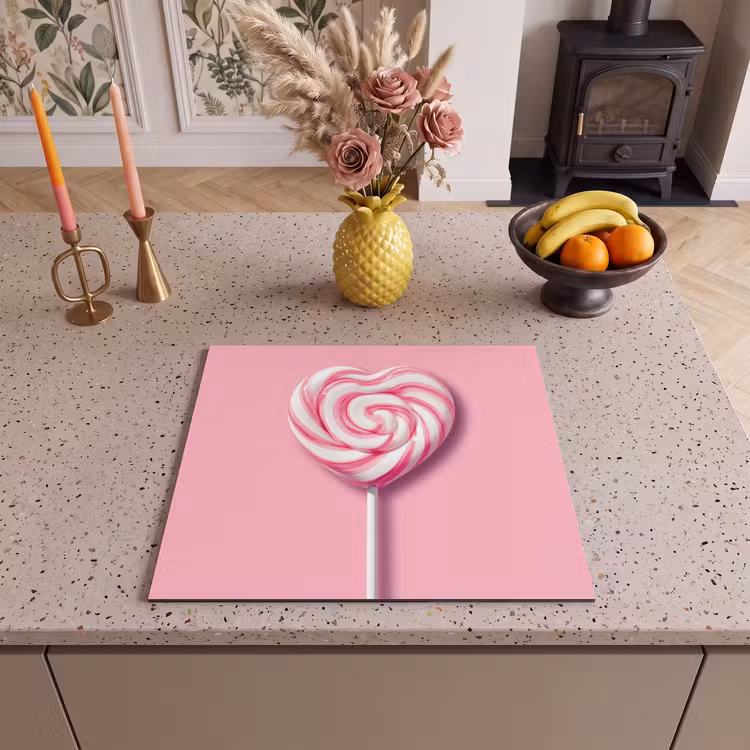 Protezione piano induzione - Caramella - Lecca-lecca - Cuore - Rosa — 3