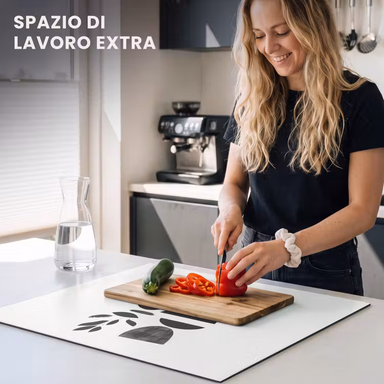 Protezione piano induzione - Japandi - Nero - Astratto — 5