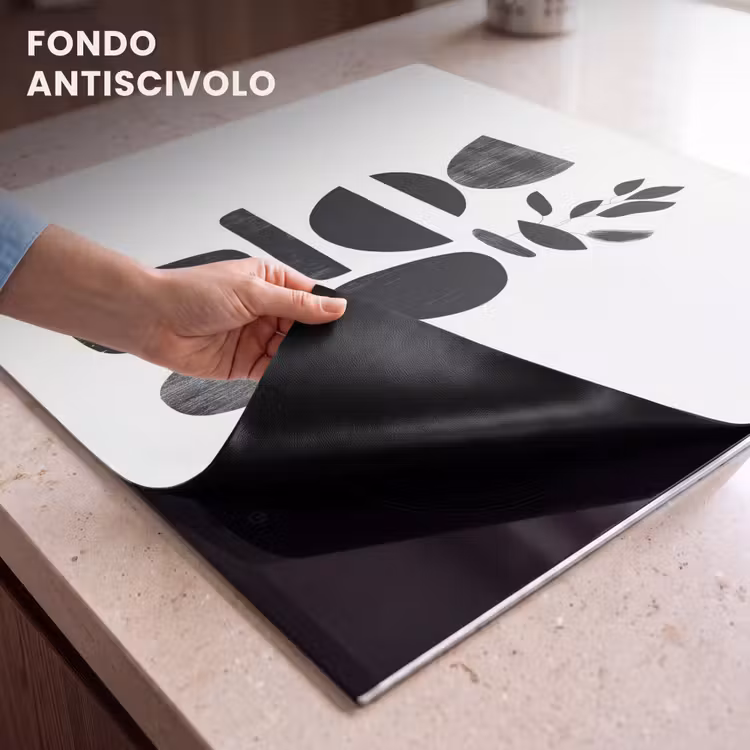 Protezione piano induzione - Japandi - Nero - Astratto — 6