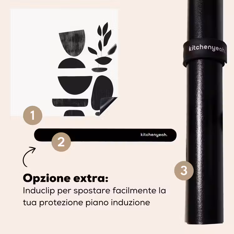 Protezione piano induzione - Japandi - Nero - Astratto — 8