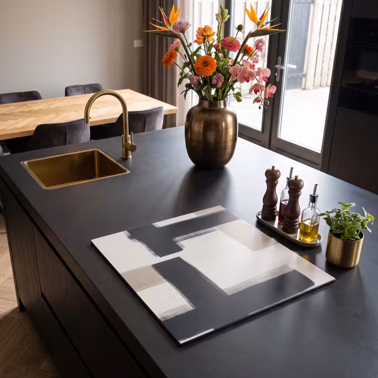 Protezione piano induzione - Nero - Astratto - Giapponese — 2