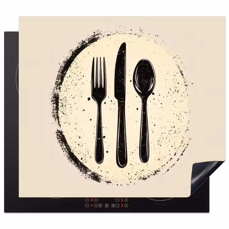 Protezione piano induzione - Nero - Posate - Rotonde — 1