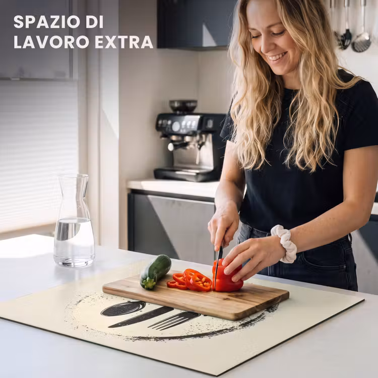 Protezione piano induzione - Nero - Posate - Rotonde — 5