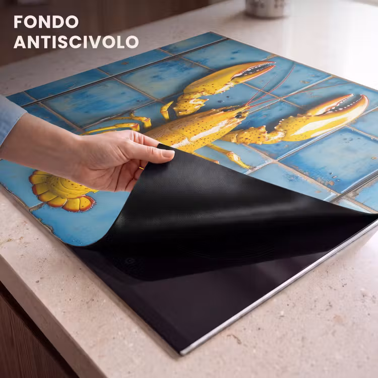 Protezione piano induzione - Cancro - Giallo - Blu - Piastrelle — 6