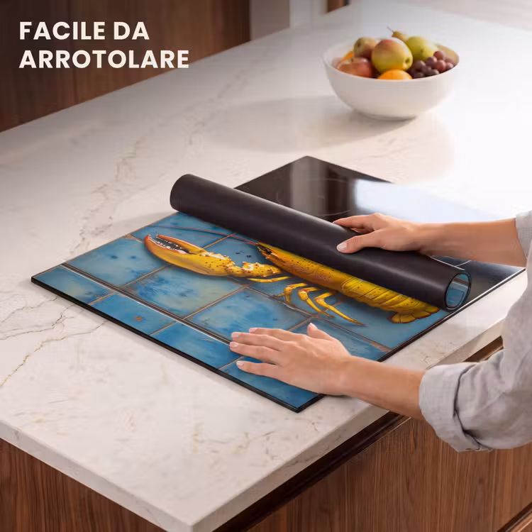 Protezione piano induzione - Cancro - Giallo - Blu - Piastrelle — 7