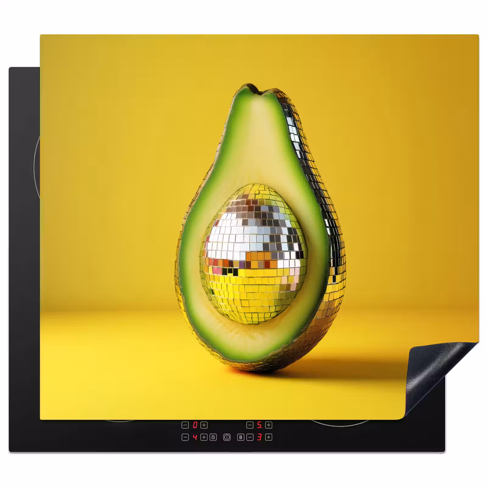 Protezione piano induzione - Avocado - Discoball - Giallo - Brillantini — 1