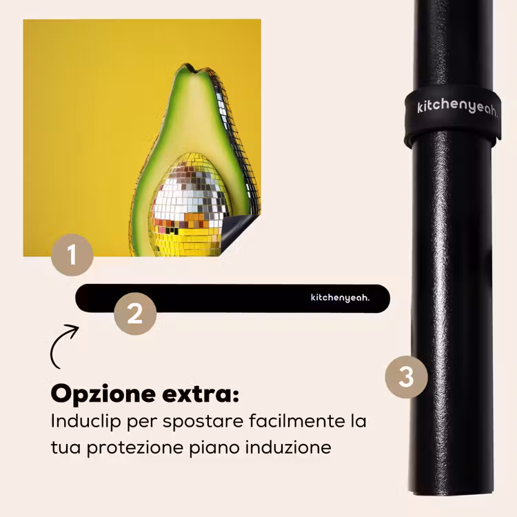 Protezione piano induzione - Avocado - Discoball - Giallo - Brillantini — 8