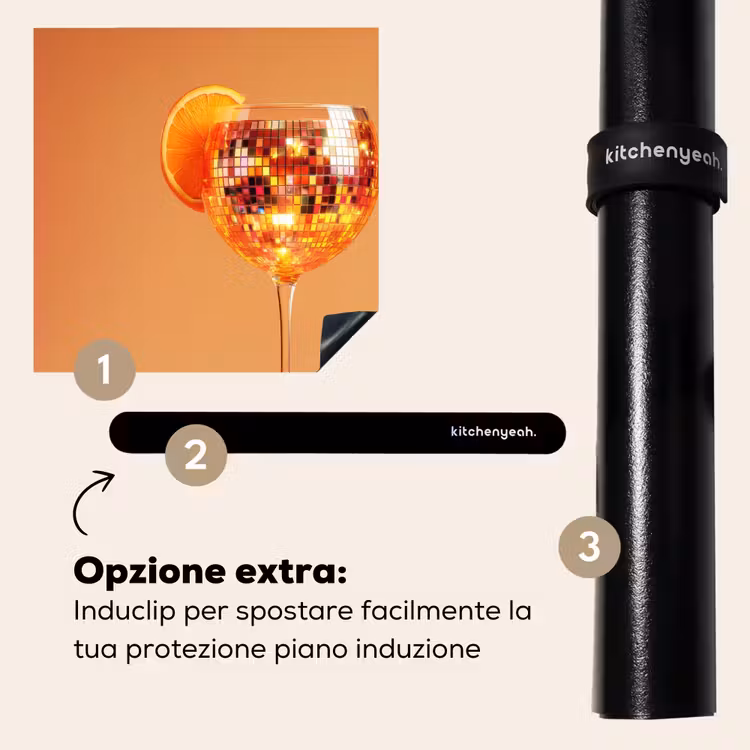 Protezione piano induzione - Bevanda - Arancione - Glitter - Disco — 8