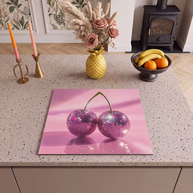 Protezione piano induzione - Glitter - Disco ball - Rosa - Ciliegia — 3