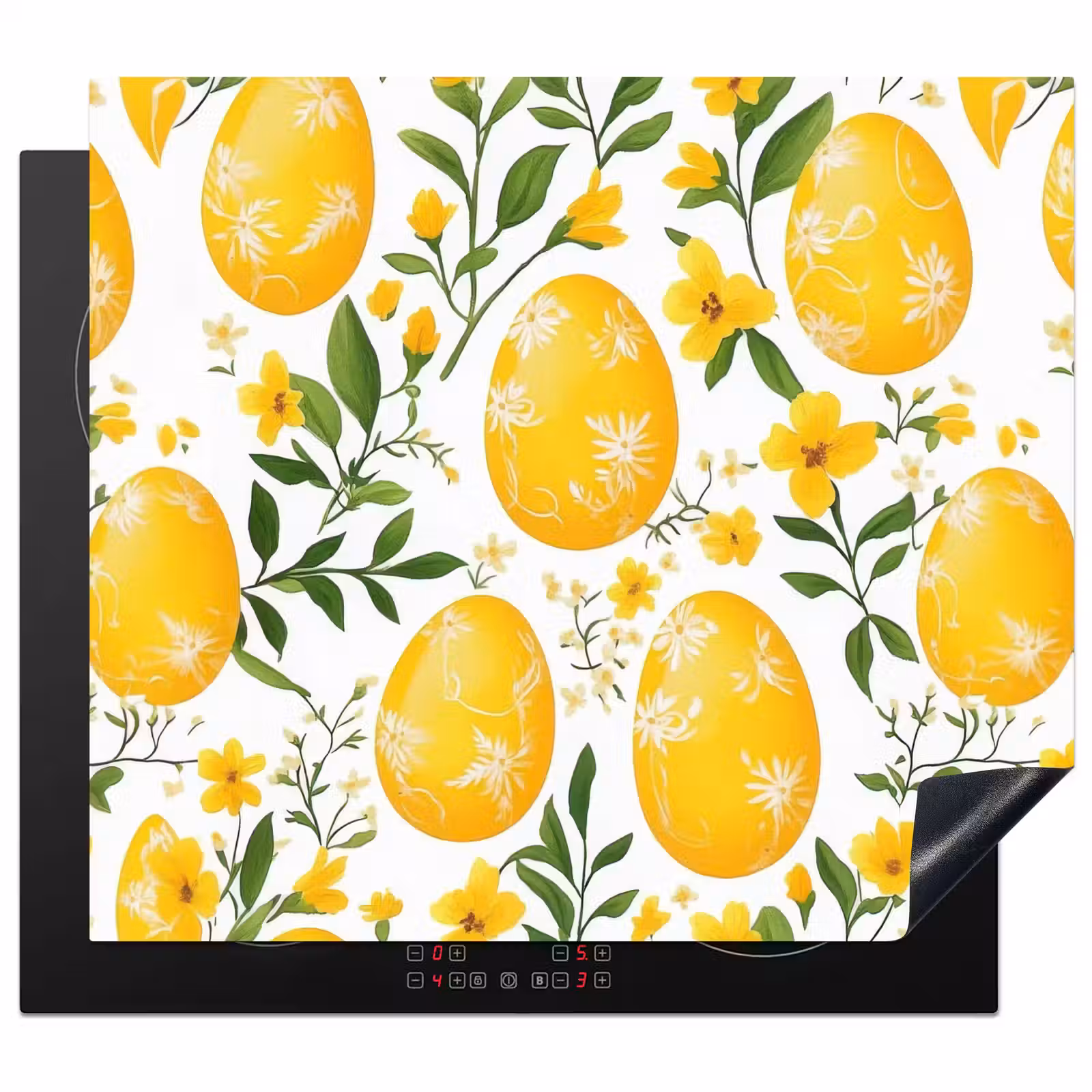 Protezione piano induzione - Fiori - Uova di Pasqua - Giallo — 1