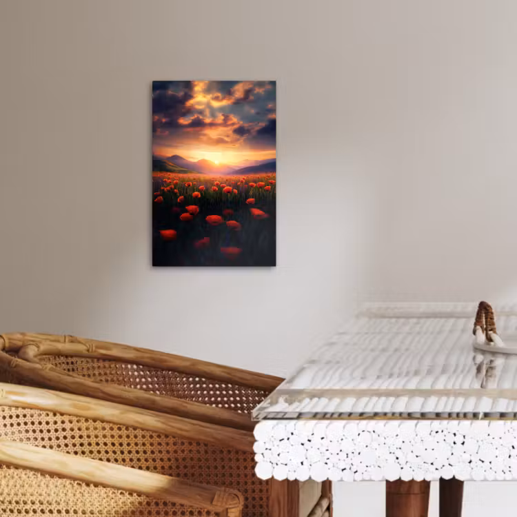 Dipinti su tela - Paesaggio - Tramonto - Campo di fiori — 2