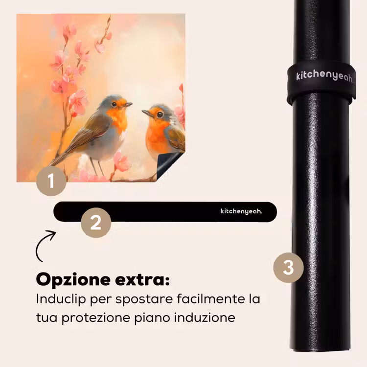 Protezione piano induzione - Pettirosso - Ornamentale - Ramo in fiore — 8