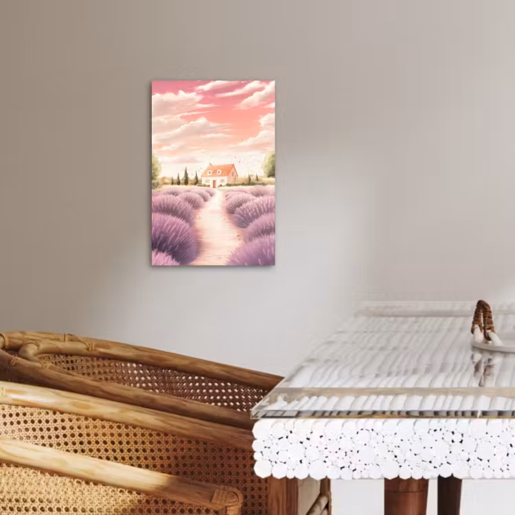 Dipinti su tela - Campo di lavanda - Casa - Viola — 2