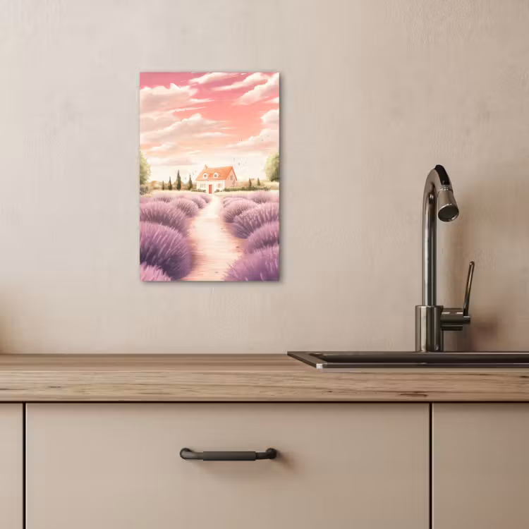 Dipinti su tela - Campo di lavanda - Casa - Viola — 3