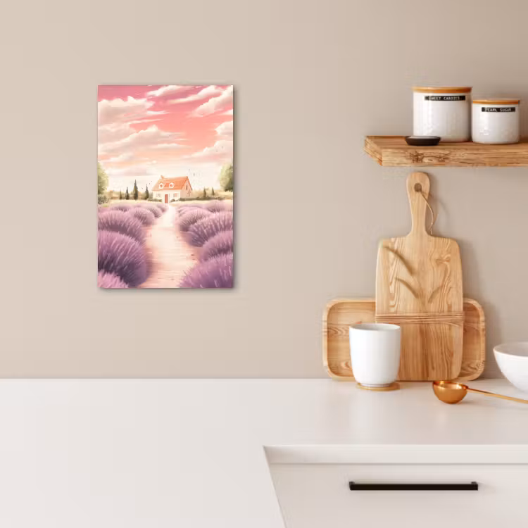 Dipinti su tela - Campo di lavanda - Casa - Viola — 4
