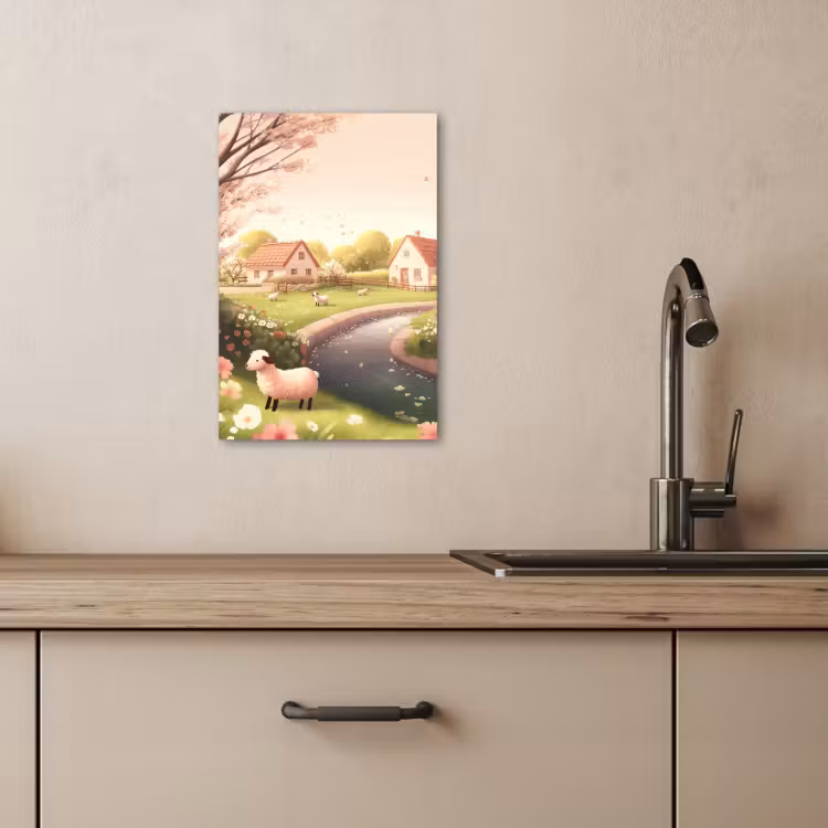 Dipinti su tela - Pecora - cottage - campagna — 1