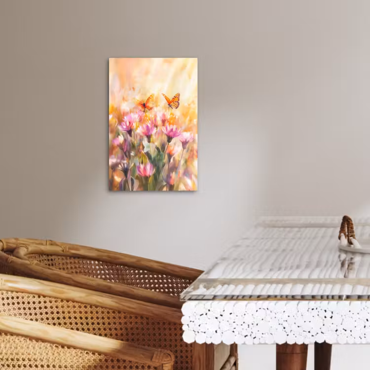 Dipinti su tela - Farfalle - Arancione - Fiori — 3