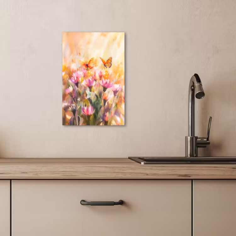 Dipinti su tela - Farfalle - Arancione - Fiori — 4