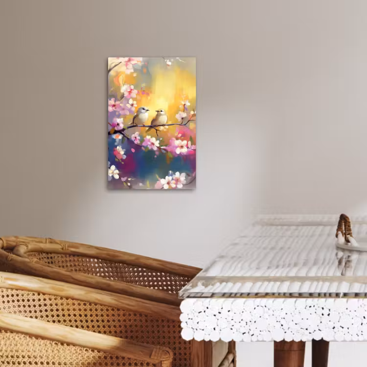 Dipinti su tela - Uccelli - Fiori - Rosa — 3