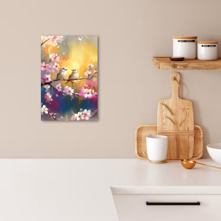 Dipinti su tela - Uccelli - Fiori - Rosa — 4