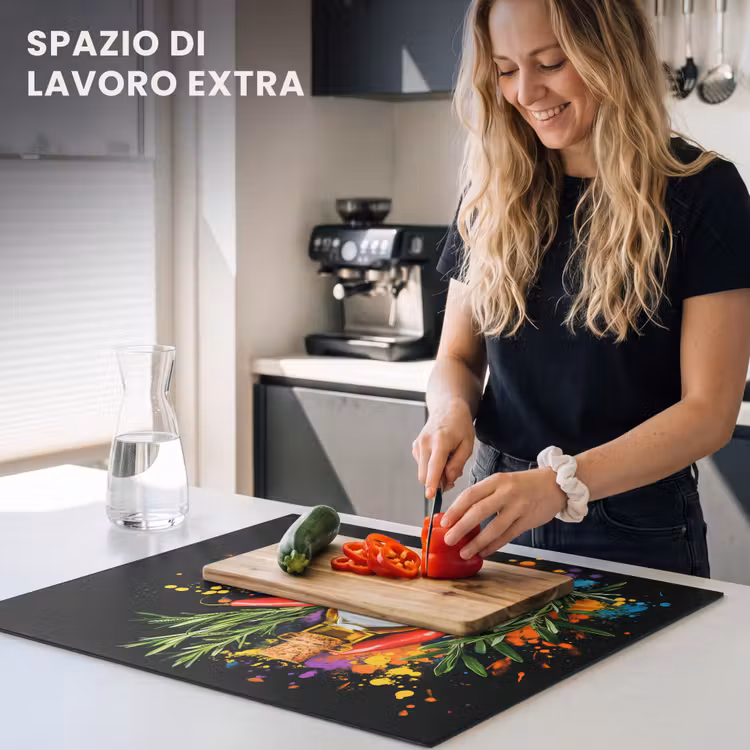 Protezione piano induzione - Olio d'oliva - Graffiti - Pepe - Olive - Moderno — 5