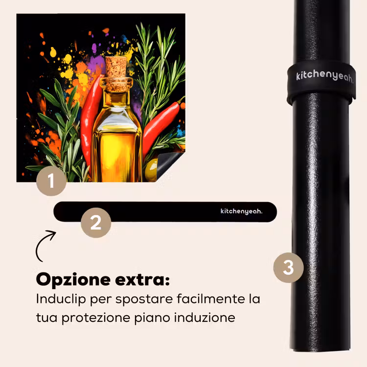 Protezione piano induzione - Olio d'oliva - Graffiti - Pepe - Olive - Moderno — 8