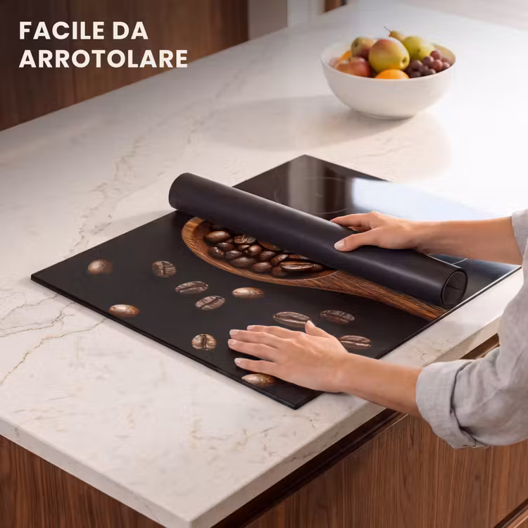 Protezione piano induzione - Legno - Nero - Chicchi di caffè — 7