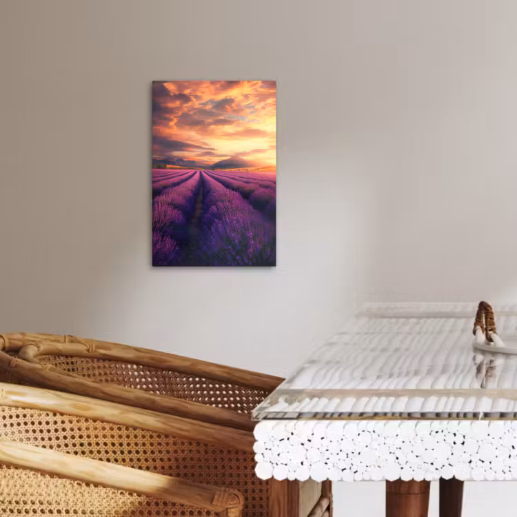 Dipinti su tela - Campo di lavanda - Tramonto - Viola — 2