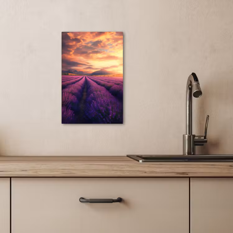 Dipinti su tela - Campo di lavanda - Tramonto - Viola — 4