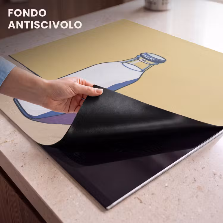 Protezione piano induzione - Bicchieri - Bottiglia - Illustrazione - Latte — 6